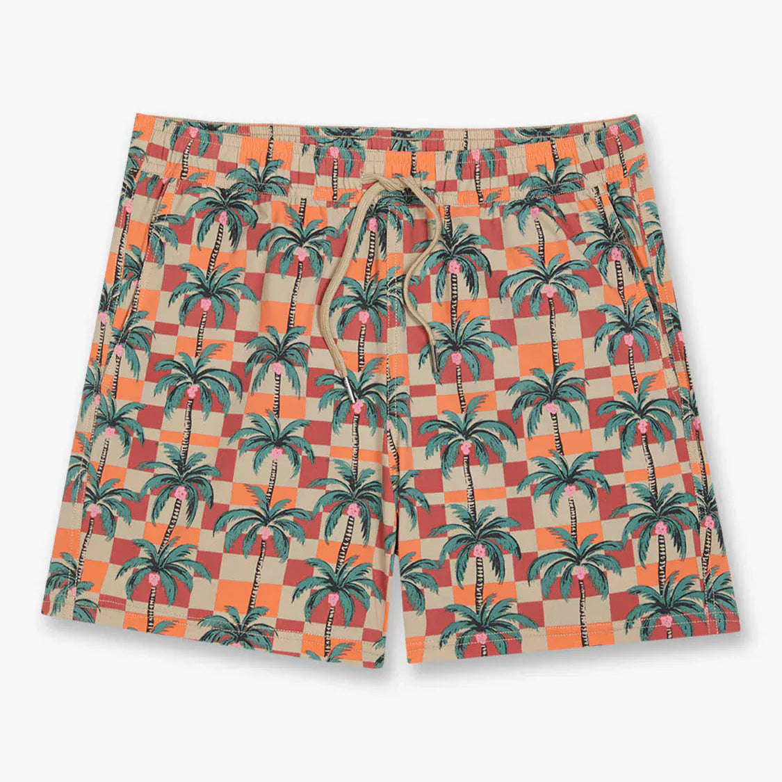 Fair Harbor Swimwear Checkered Palm Bungalow Trunk