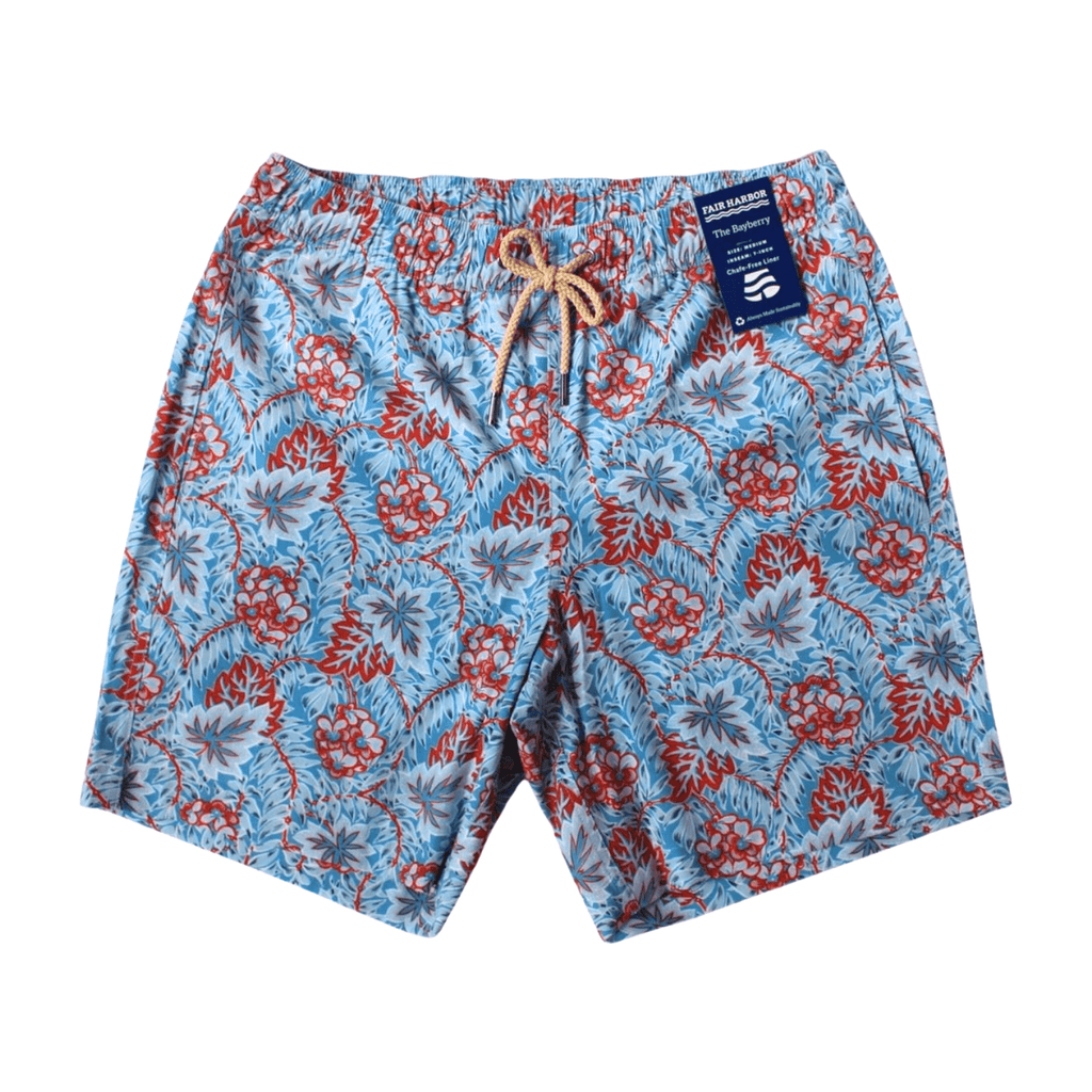 Fair Harbor Swimwear The Bayberry Trunk - Sky Blue Beach Forest