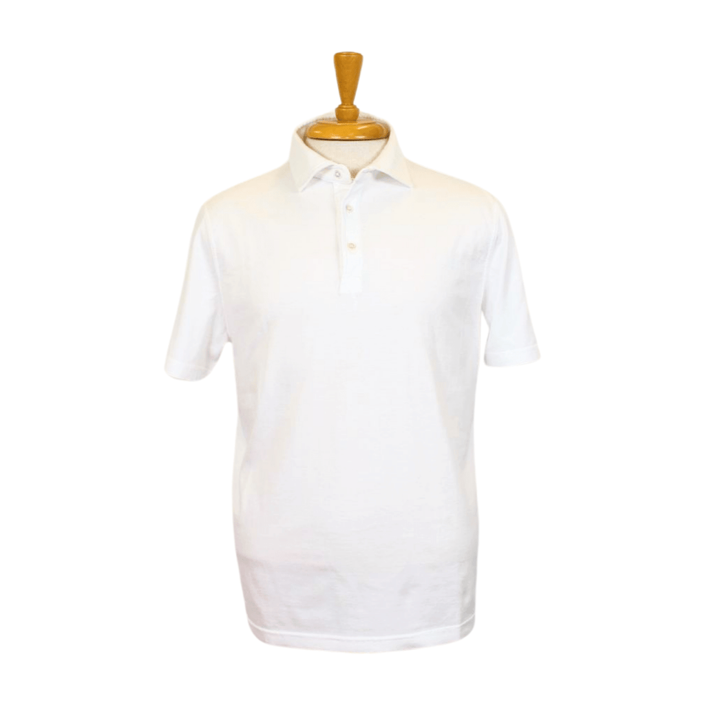 Fedeli Polos Zero Polo in Organic Giza Cotton Jersey - White