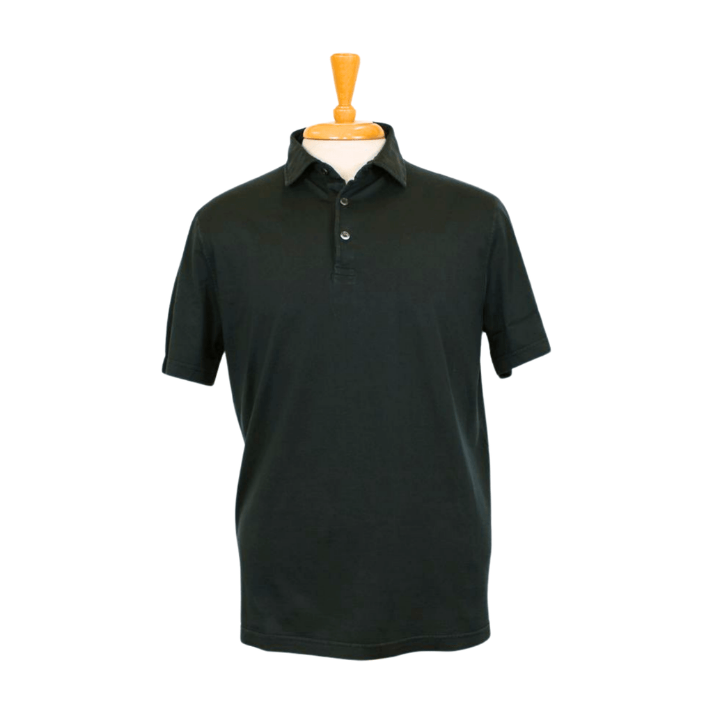 Fedeli Polos Zero: Polo T-shirt in Organic Giza Cotton - Black
