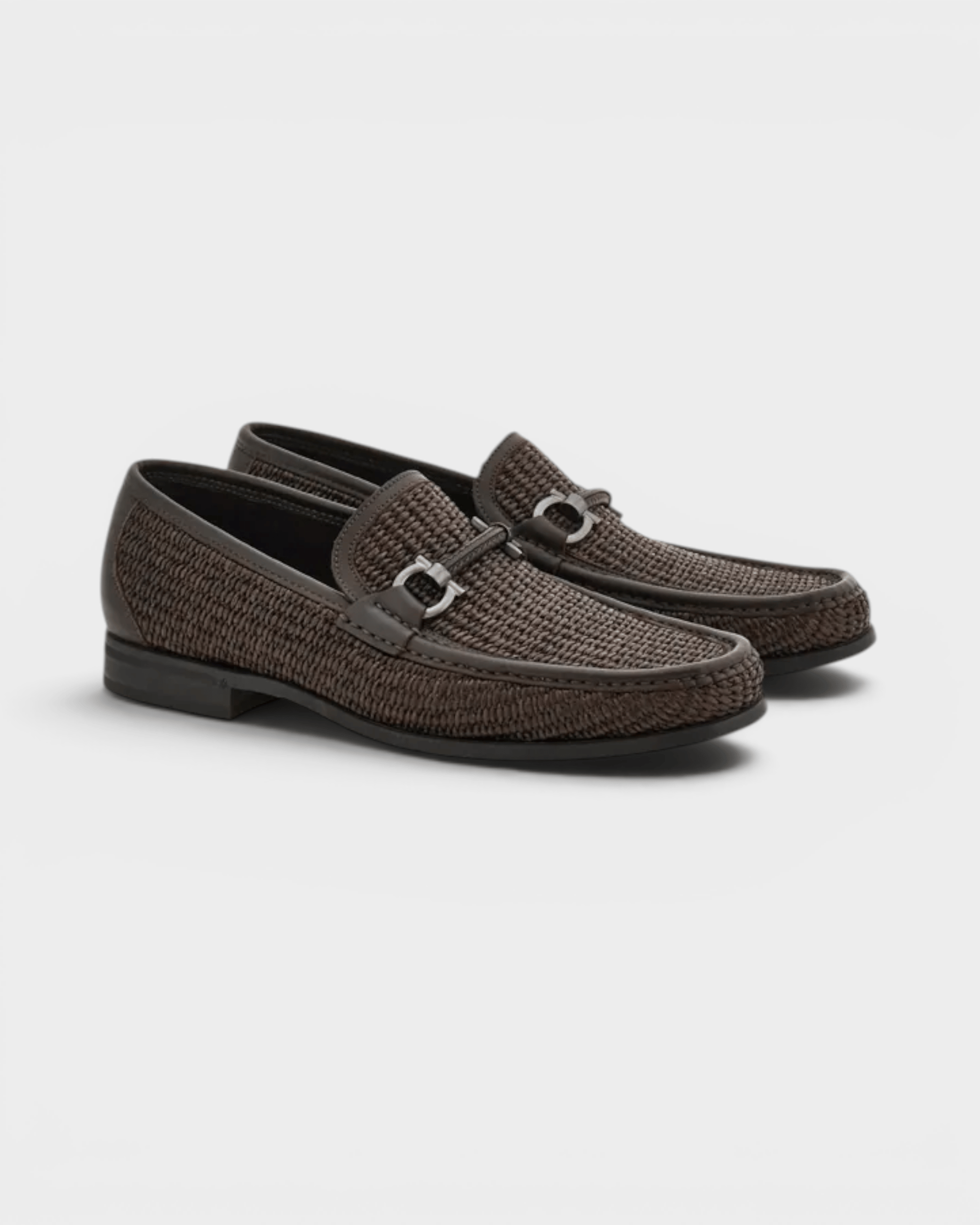 Ferragamo Shoes Supreme Tex Rafia Gancini Loafer