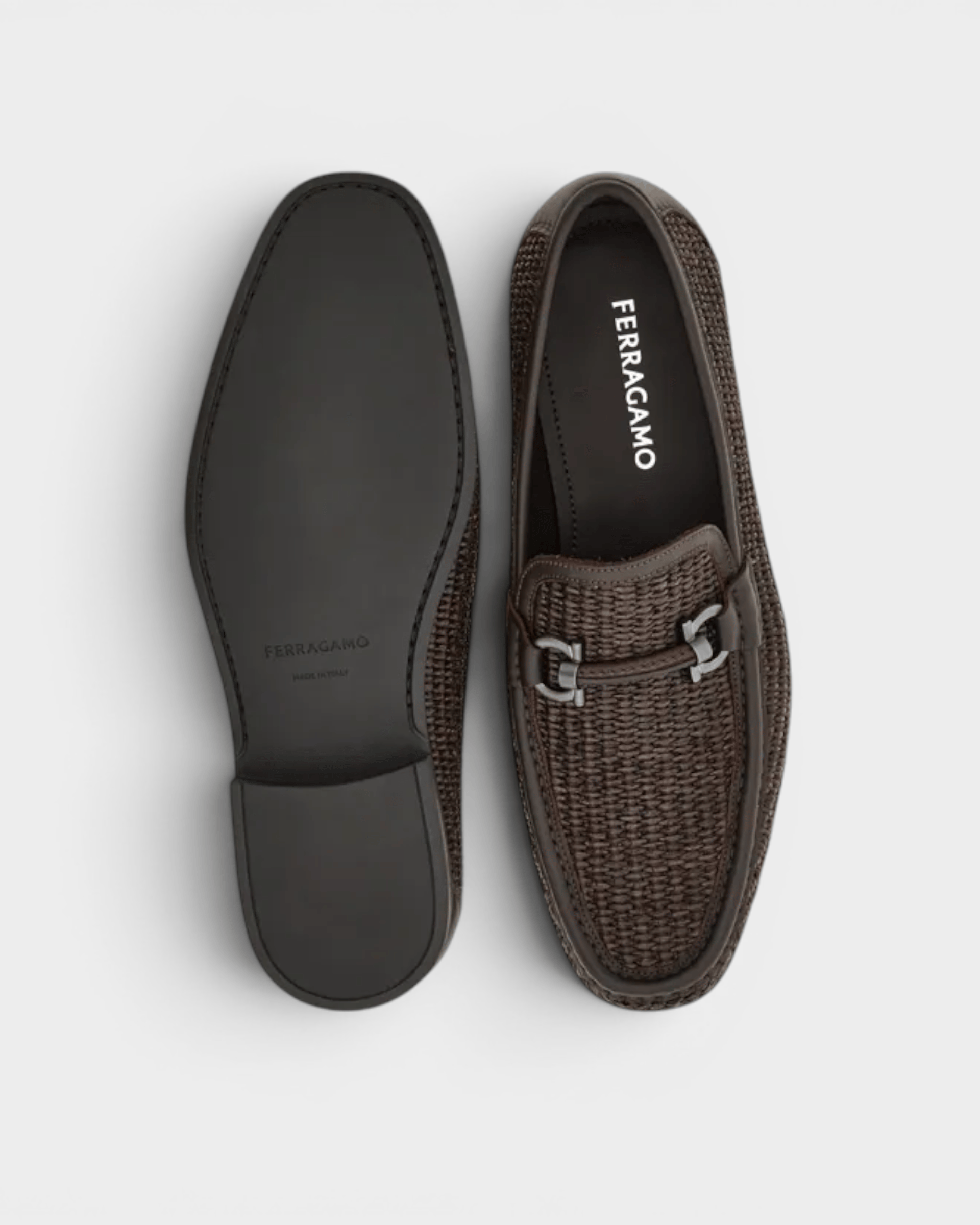 Ferragamo Shoes Supreme Tex Rafia Gancini Loafer