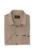 Filson Camp Shirt Short Sleeve Chambray Shirt in Coffee / Natural Plaid