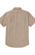 Filson Camp Shirt Short Sleeve Chambray Shirt in Coffee / Natural Plaid