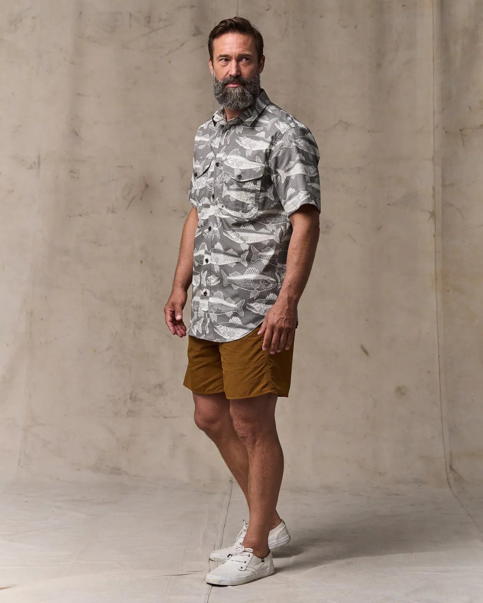 Filson Camp Shirt Twin Lakes Short Sleeve Sport Shirt in Beluga