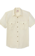 Filson Camp Shirt Washed Short Sleeve Feather Cloth Shirt in Ivory