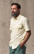 Filson Camp Shirt Washed Short Sleeve Feather Cloth Shirt in Ivory