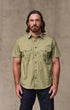 Filson Camp Shirt Washed Short Sleeve Feather Cloth Shirt in Lakebed