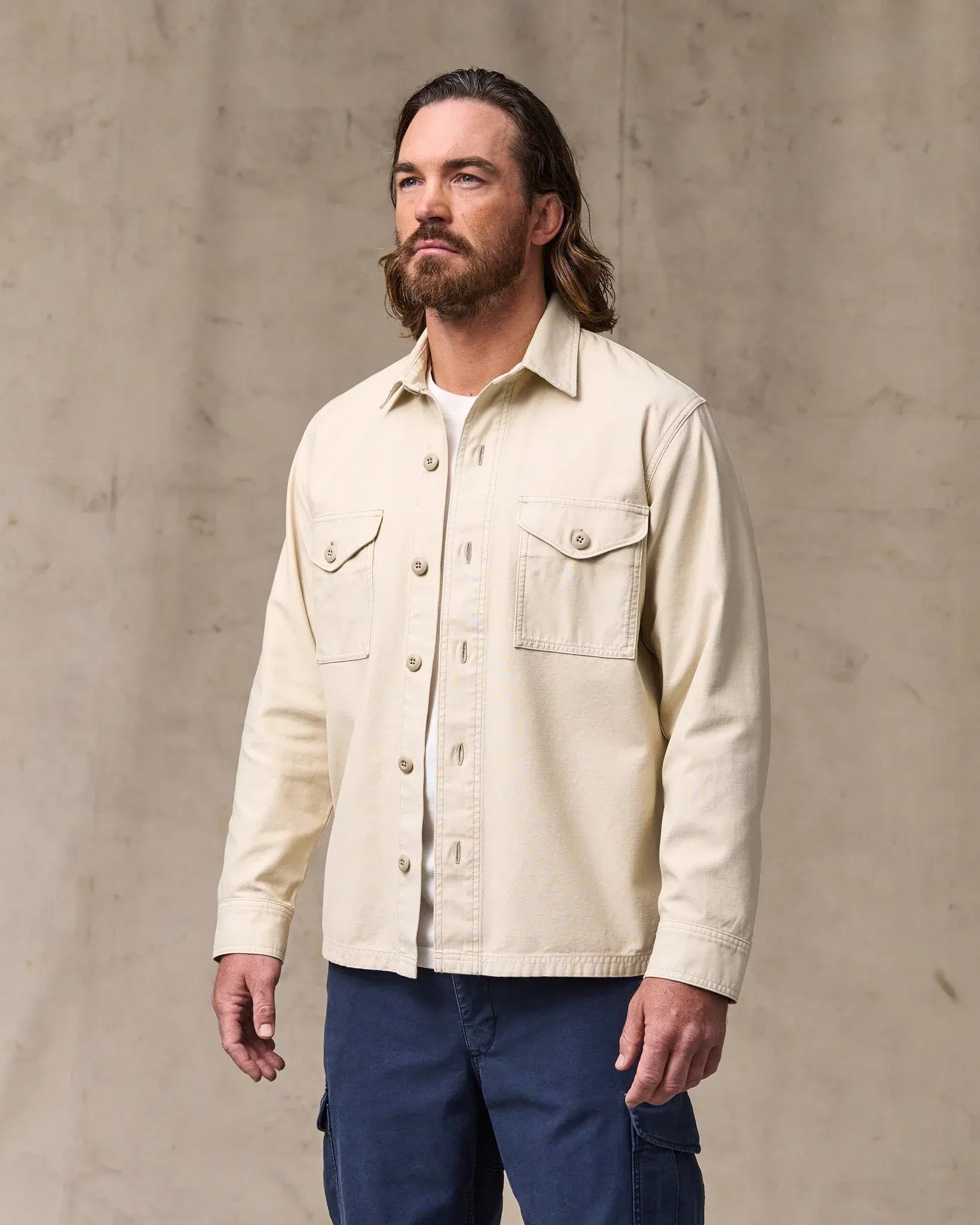 Filson Flannels & Overshirts Field Jac-Shirt in Washed Oatmeal