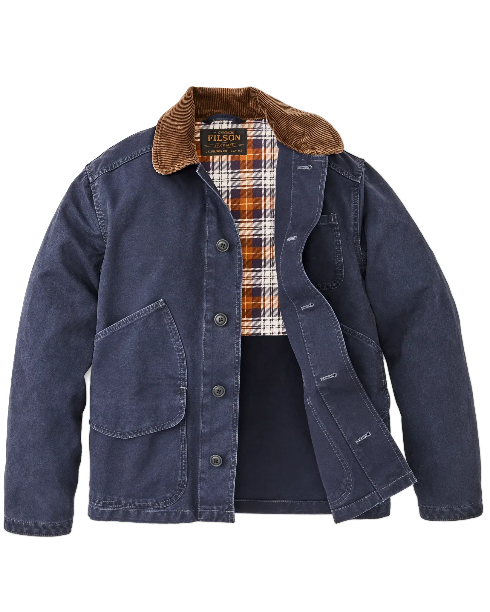 Filson Jackets Canvas Outfitter Jacket in Blue Mussel