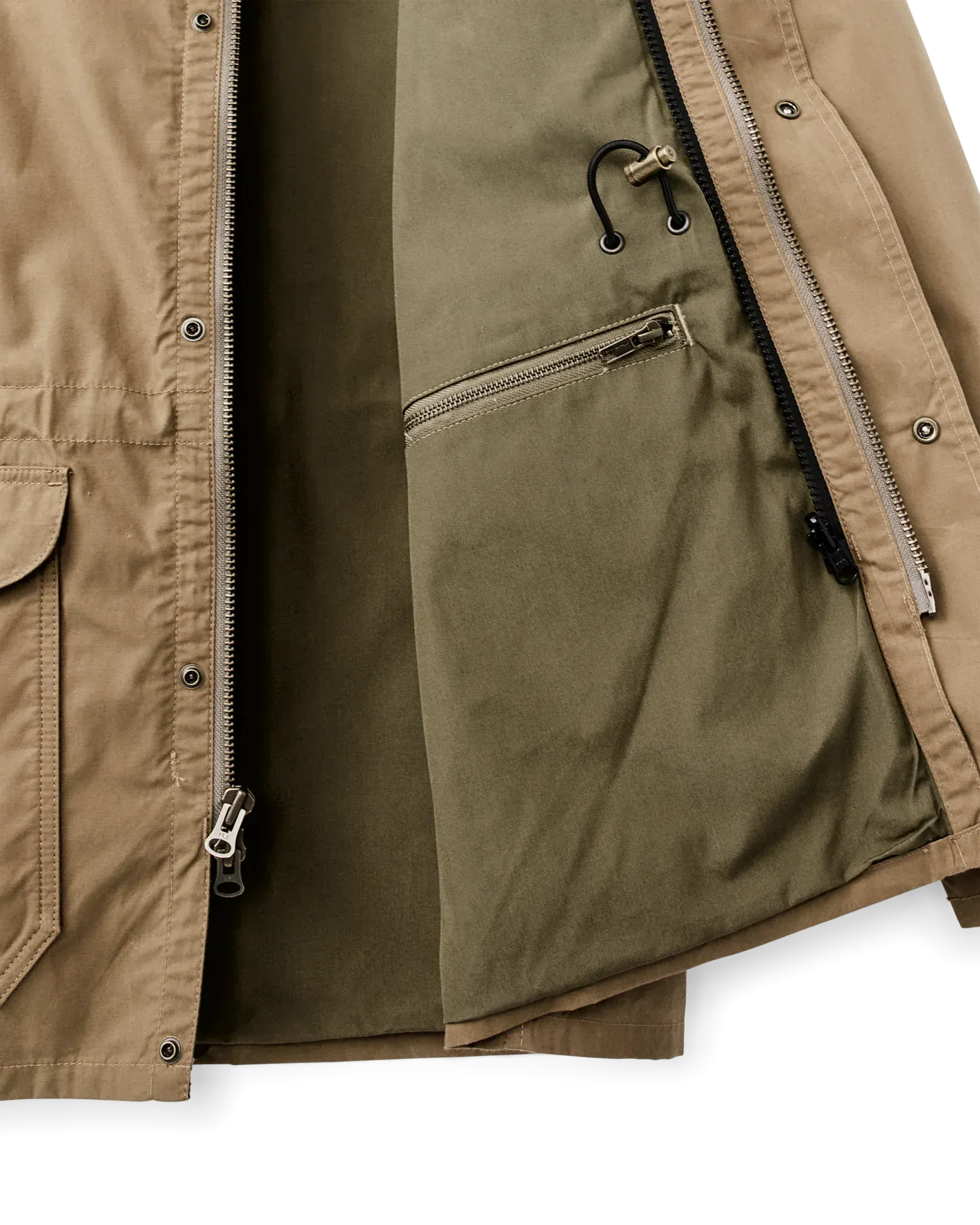 Filson Jackets Dry Wax Mile Marker Coat in Dark Beige