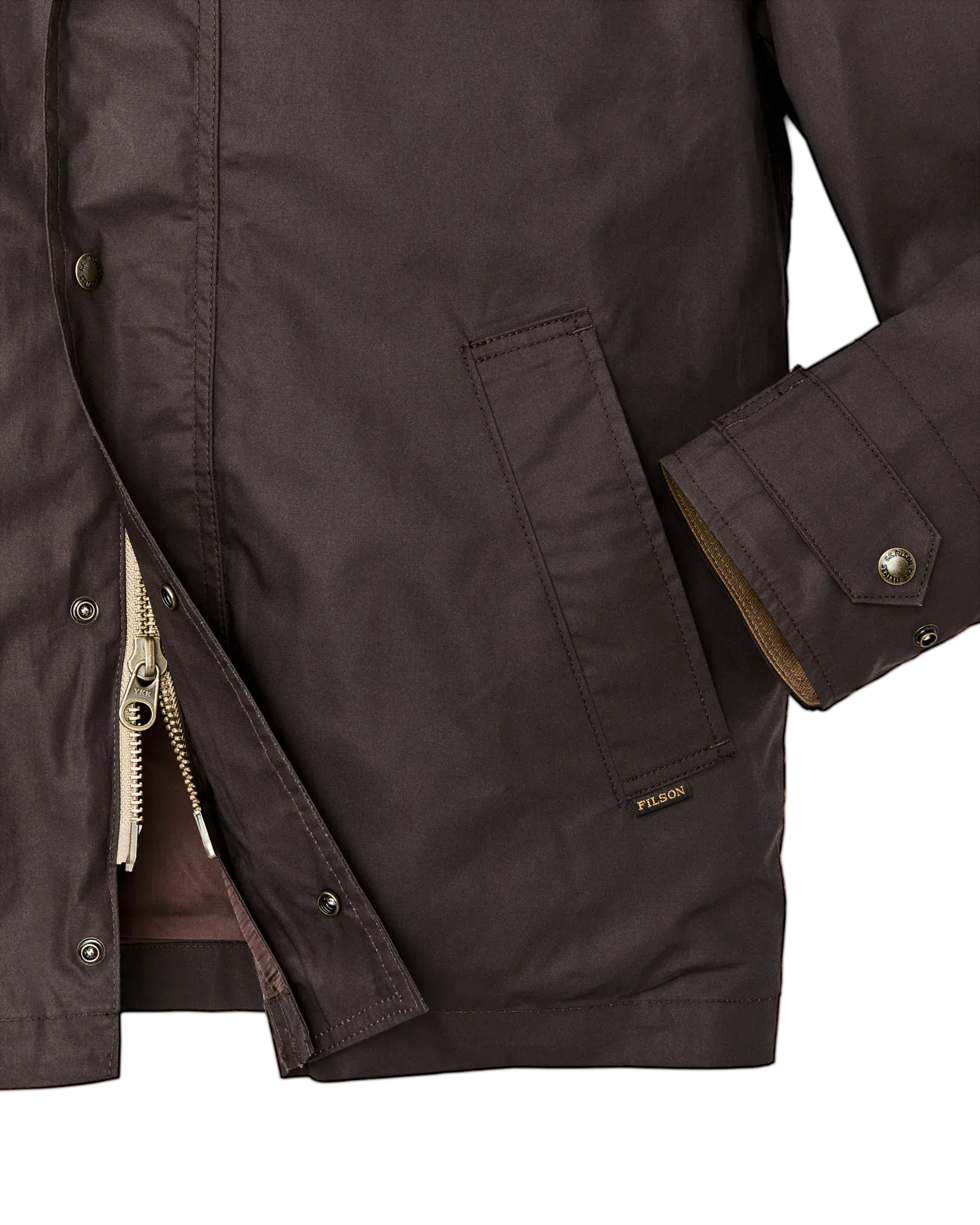 Filson Jackets Dry Wax Short Field Jacket in Dark Brown