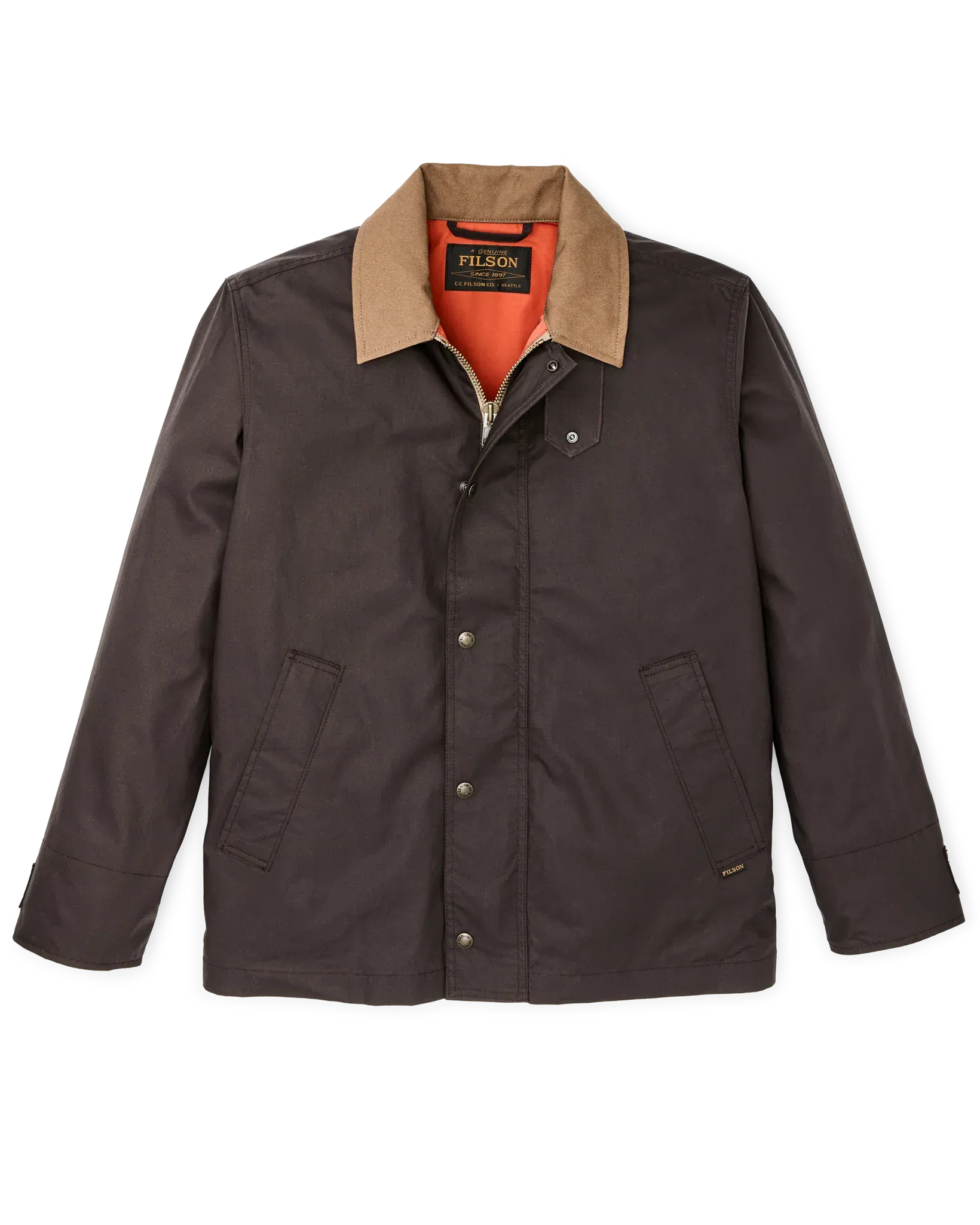 Filson Jackets Dry Wax Short Field Jacket in Dark Brown