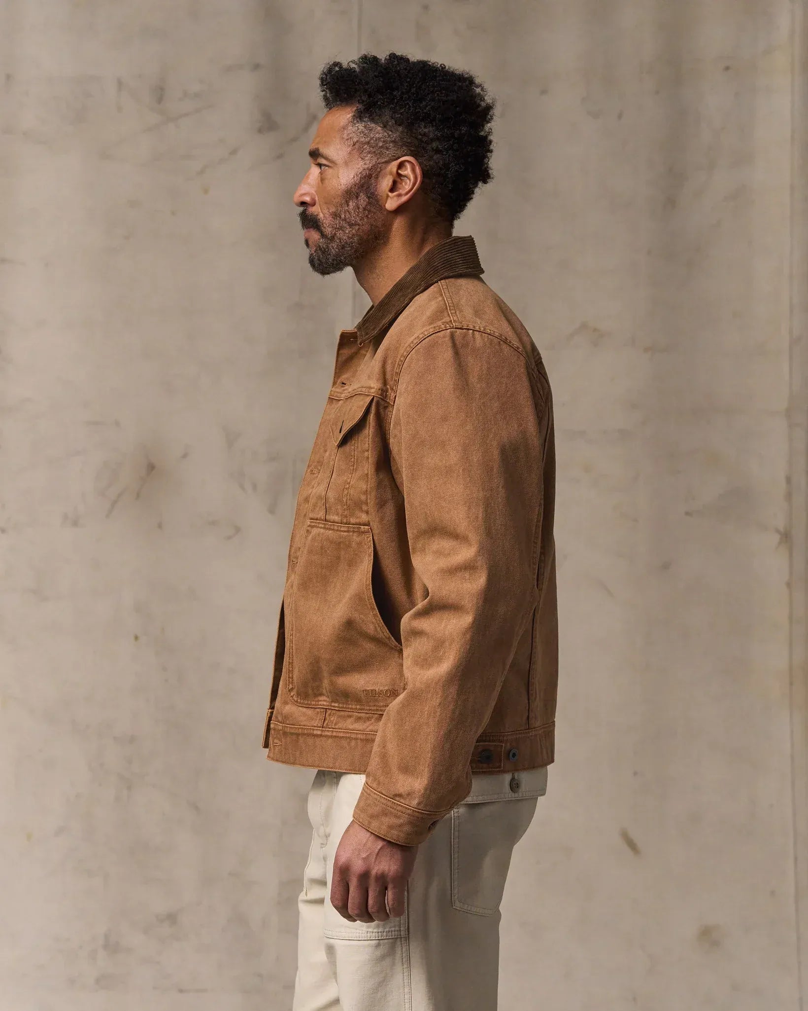 Filson Jackets Rustic Canvas Short Cruiser Jacket in Whiskey