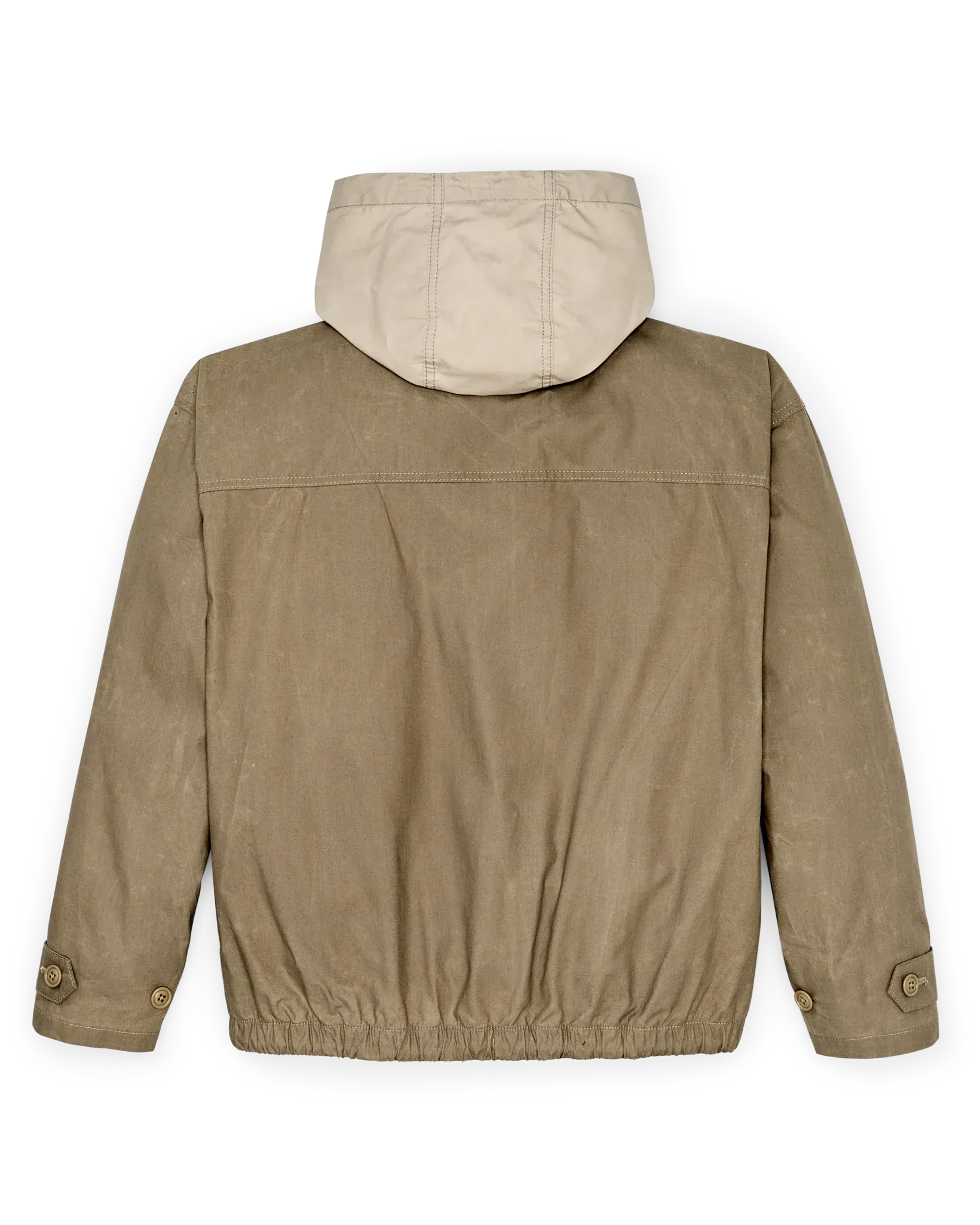 Filson Jackets Women's Dry Wax Hooded Popover in Khaki / Quail Tan