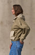 Filson Jackets Women's Dry Wax Hooded Popover in Khaki / Quail Tan