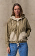 Filson Jackets Women's Dry Wax Hooded Popover in Khaki / Quail Tan