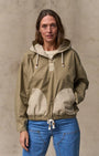 Filson Jackets Women's Dry Wax Hooded Popover in Khaki / Quail Tan