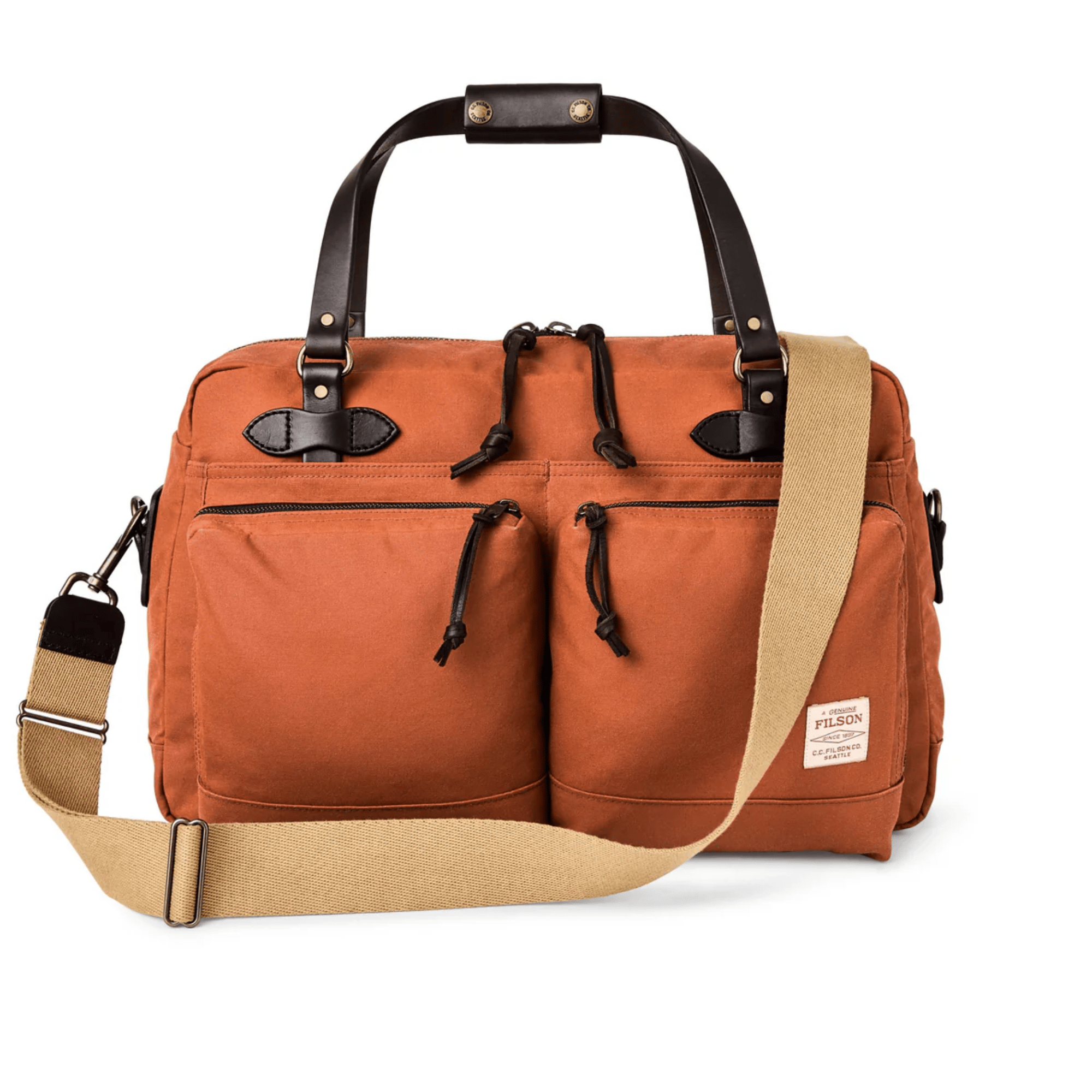 Filson Luggage 48 Hour Tin Cloth Duffle Bag in Rust