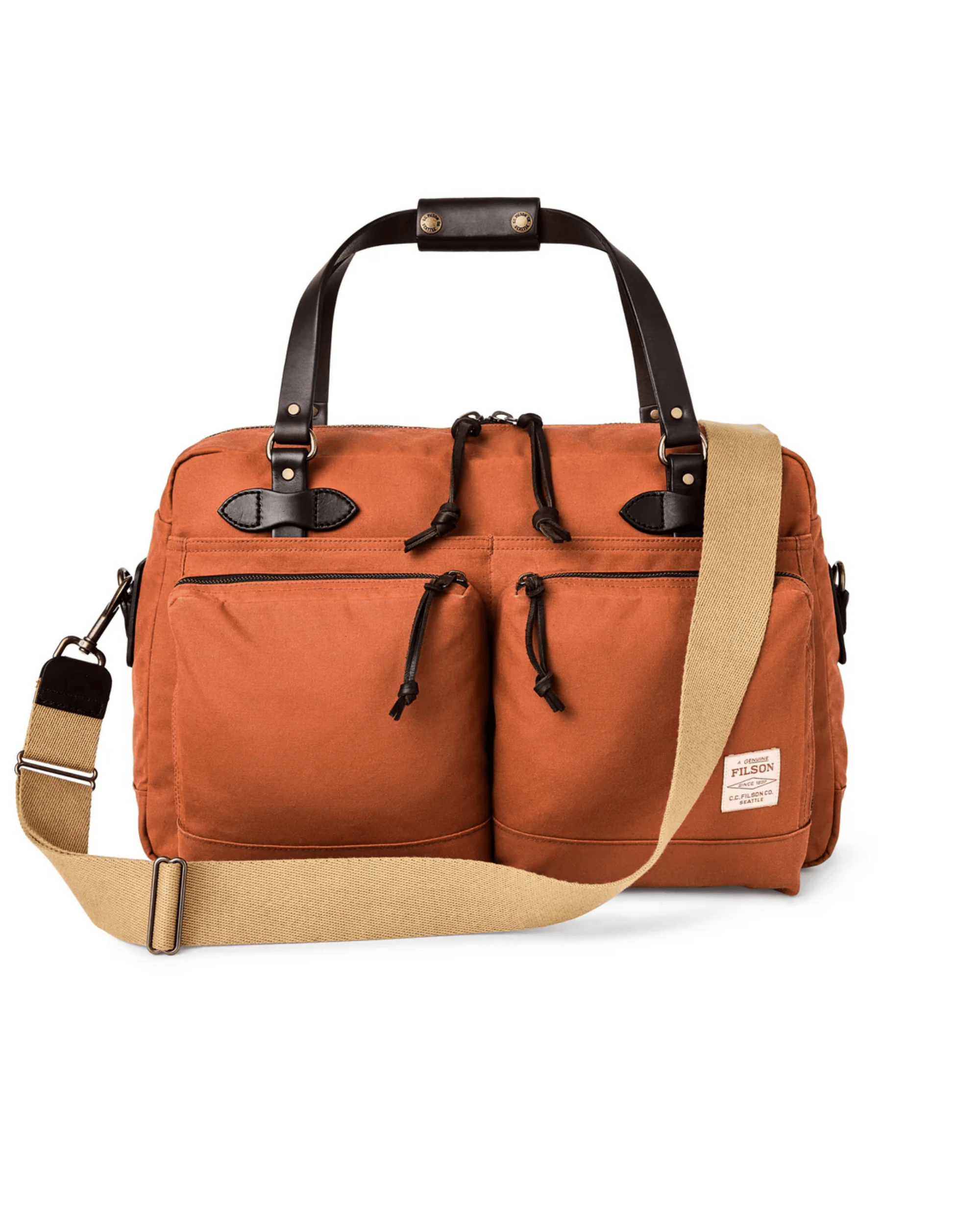 Filson Luggage 48 Hour Tin Cloth Duffle Bag in Rust