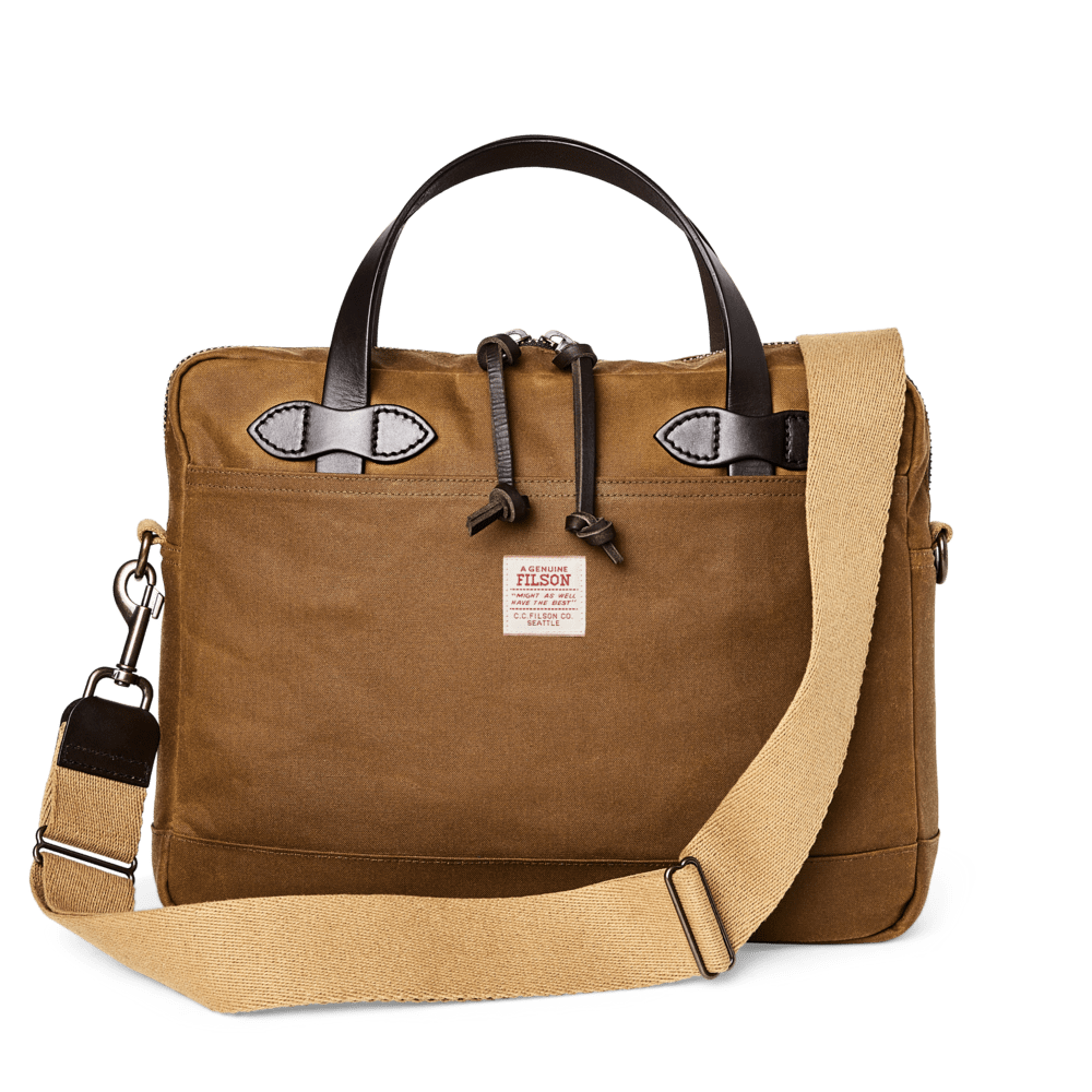 Filson Luggage Dark Tan / OS Tin Cloth Compact Briefcase