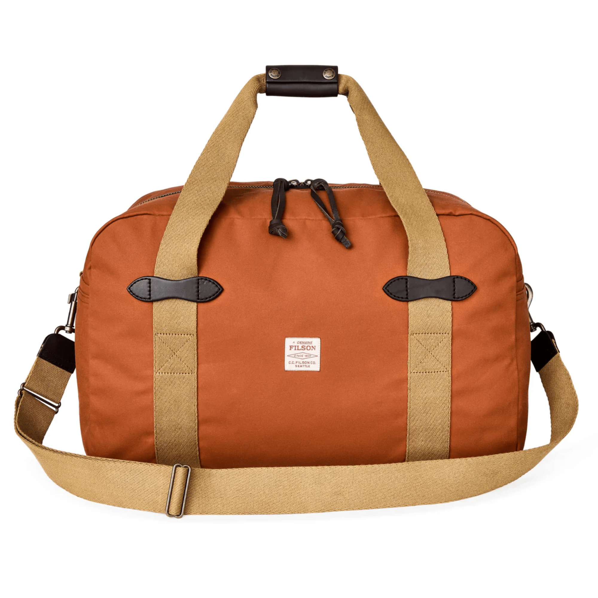 Filson Luggage Medium Tin Cloth Duffle Bag in Rust
