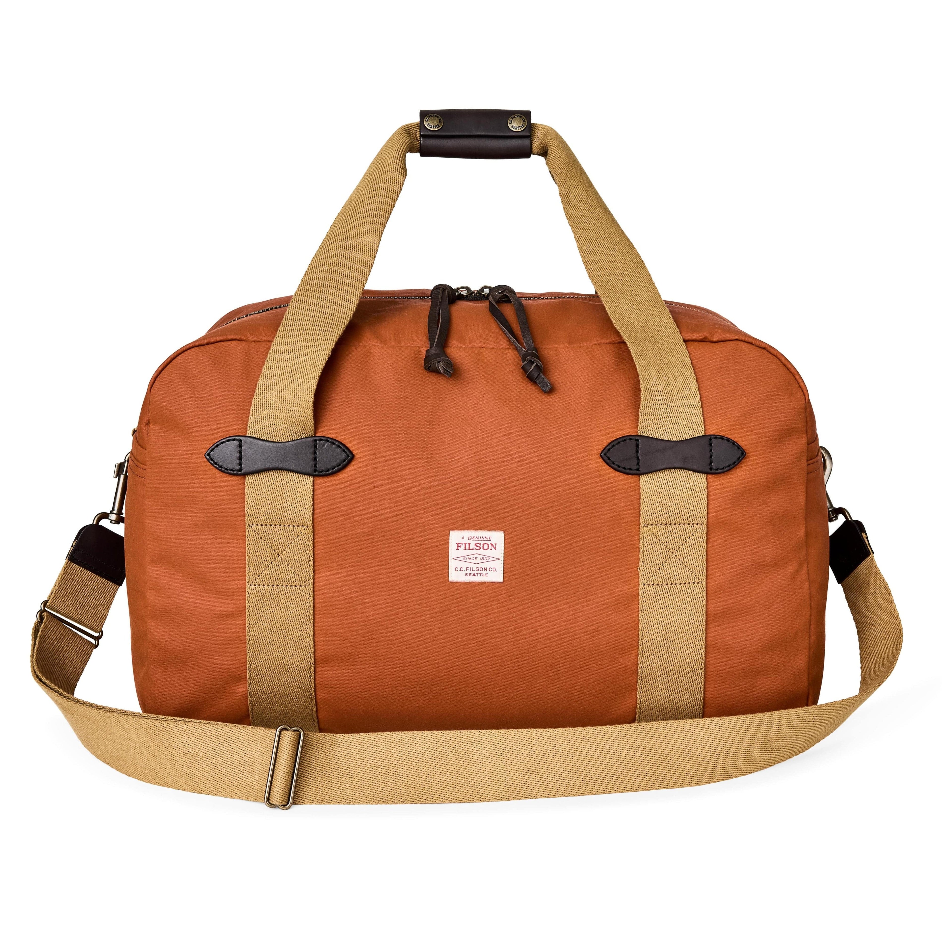 Filson Luggage Medium Tin Cloth Duffle Bag- Rust