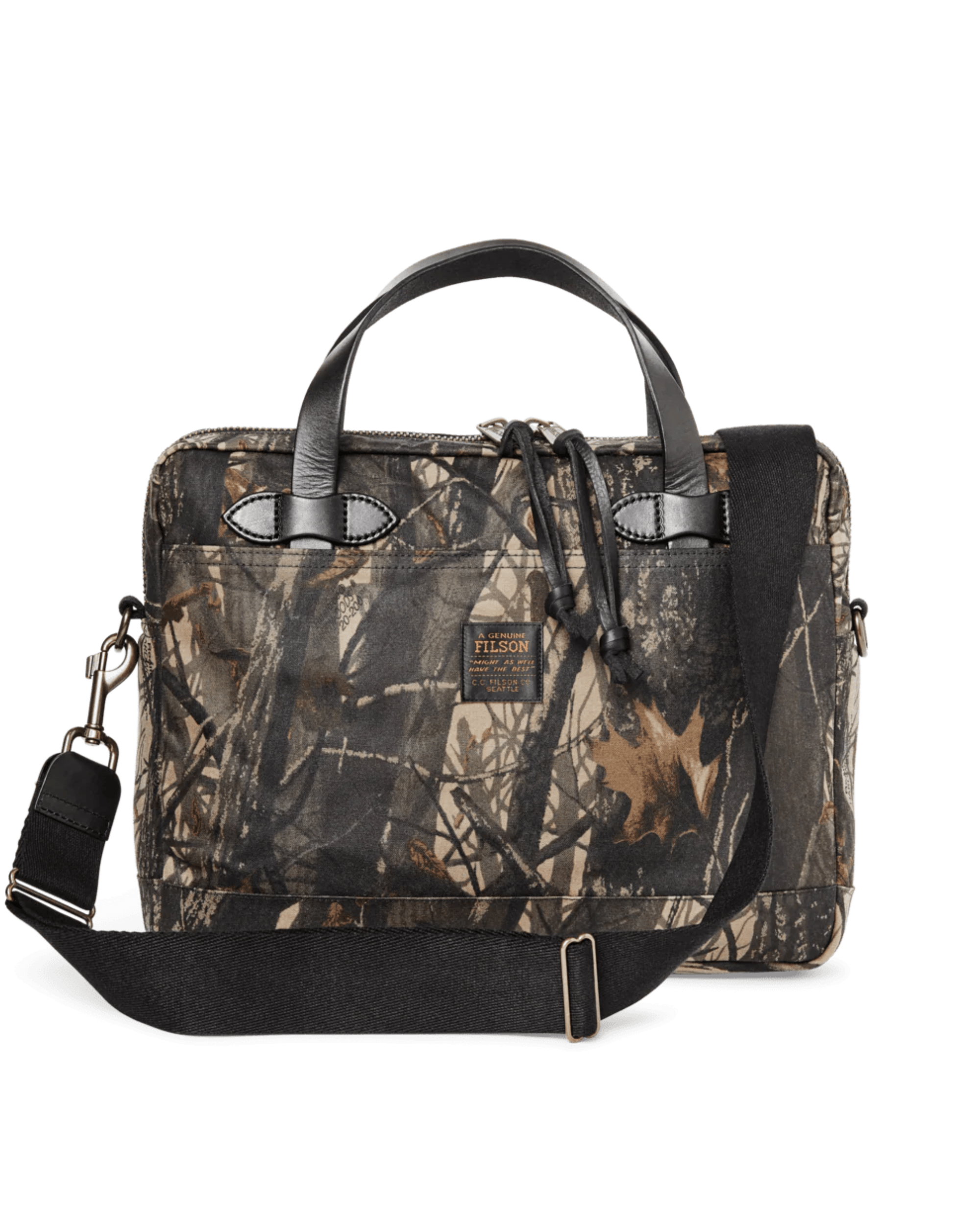 Filson Luggage Tin Cloth Compact Briefcase in Realtree Hardwoods Camo