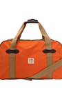 Filson Luggage Tin Cloth Medium Duffle Bag in Dark Tan/Flame