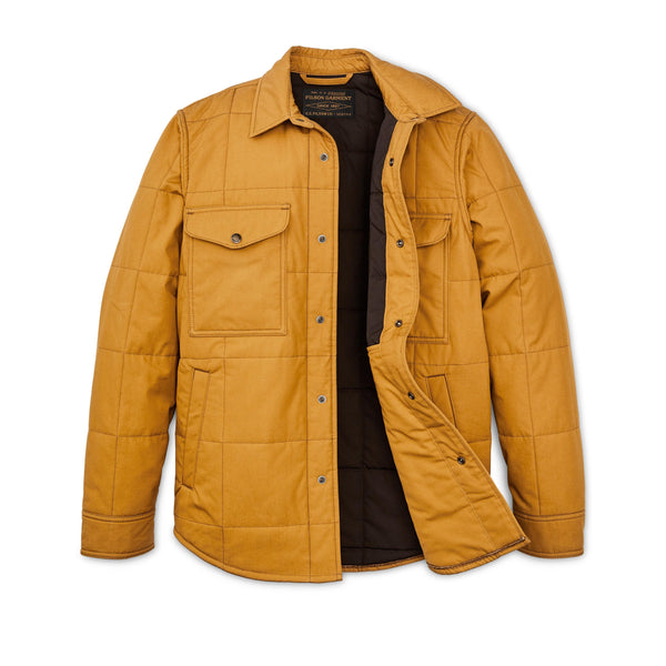 Filson Outerwear Cover Cloth Quilted Jac Shirt- Yellow Ochre