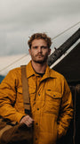 Filson Outerwear Cover Cloth Quilted Jac Shirt- Yellow Ochre