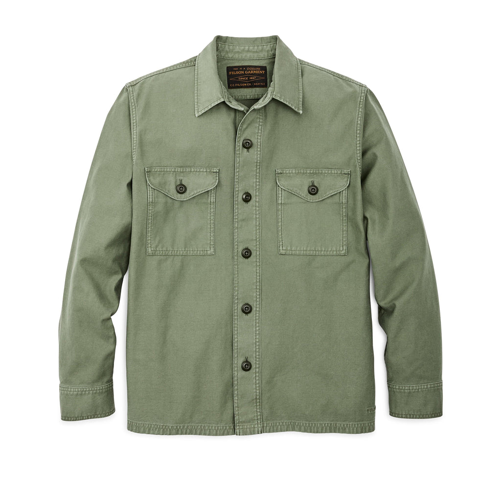 Filson Outerwear Field Jac Shirt- Washed Fatigue Green