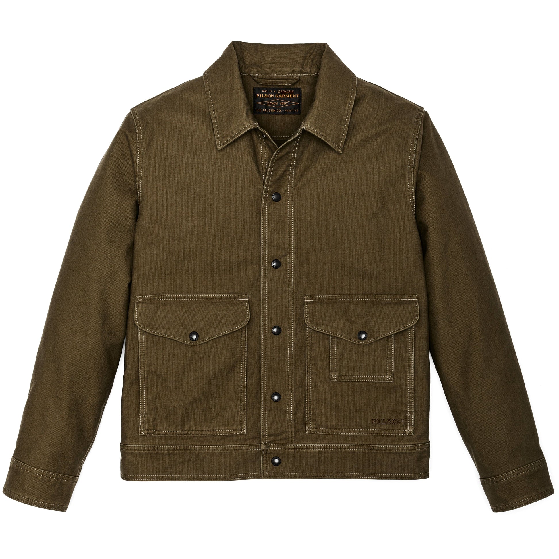 Filson Outerwear Jungle Cloth Work Jacket- Dark Olive