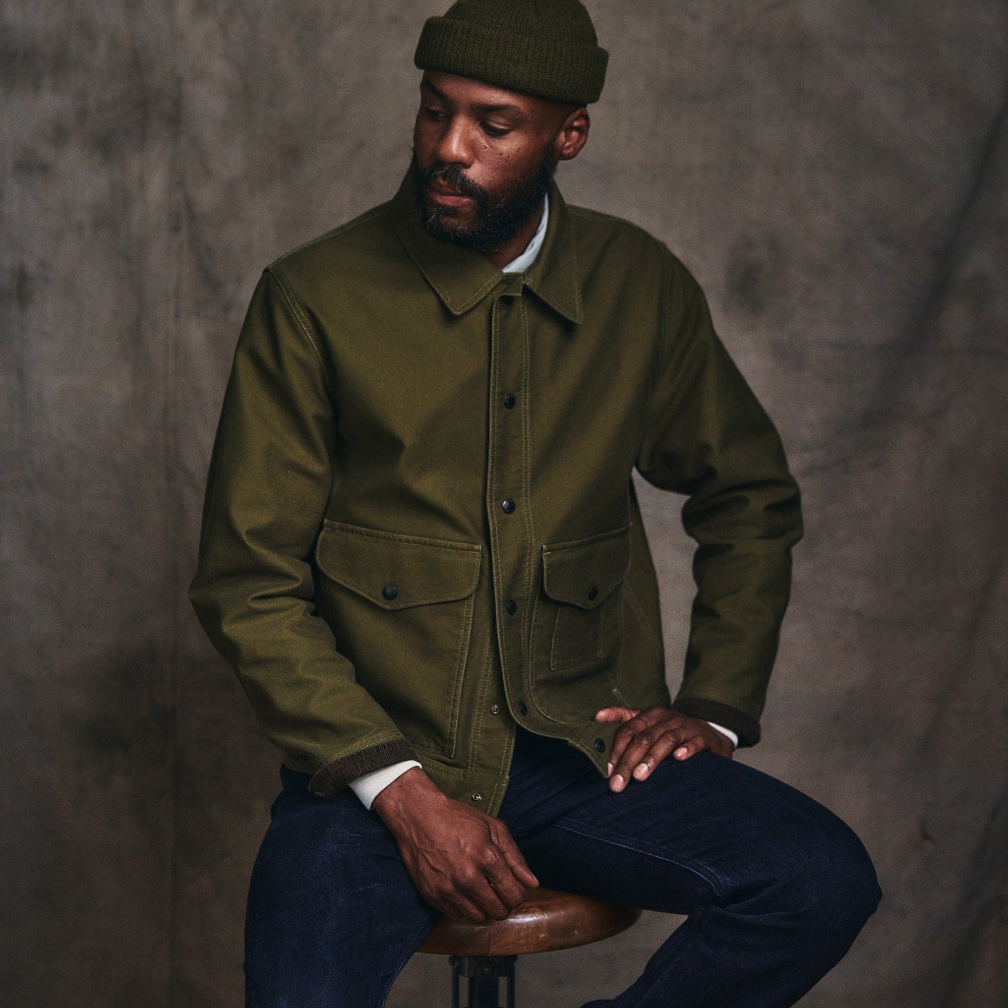 Filson Outerwear Jungle Cloth Work Jacket- Dark Olive