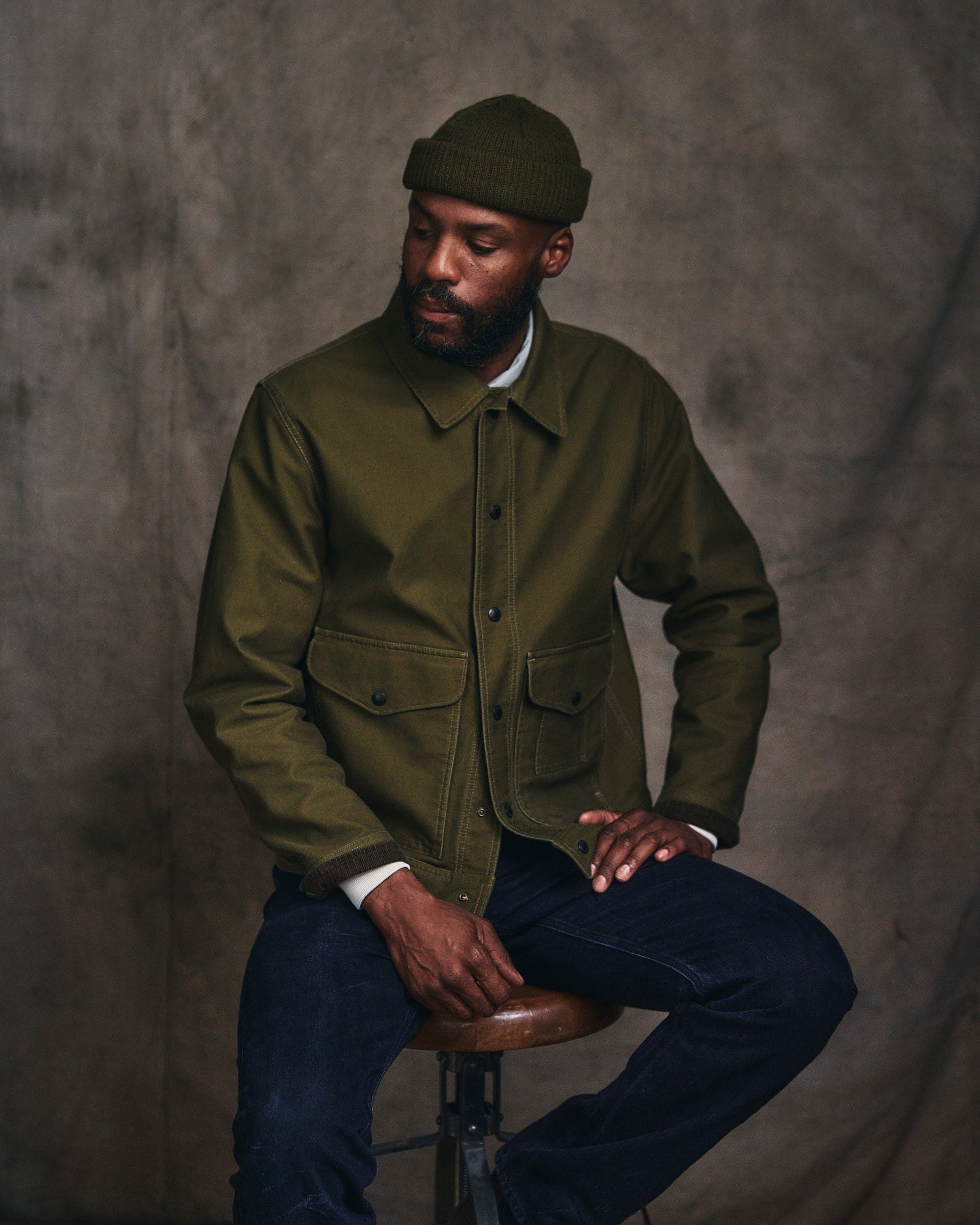Filson Outerwear Jungle Cloth Work Jacket- Dark Olive