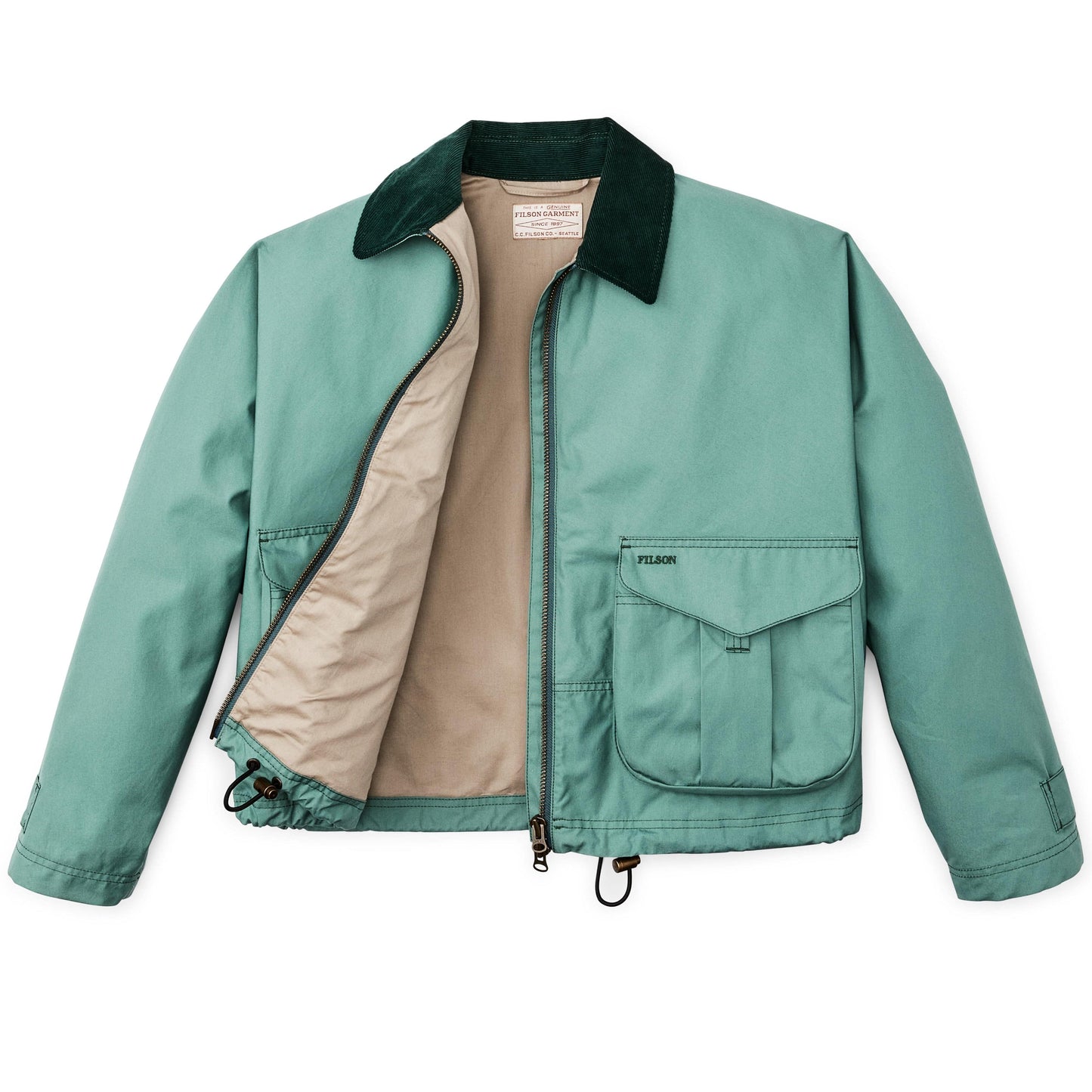 Filson Outerwear Women's Aviator Cloth Short Work Jacket- Deep Sea