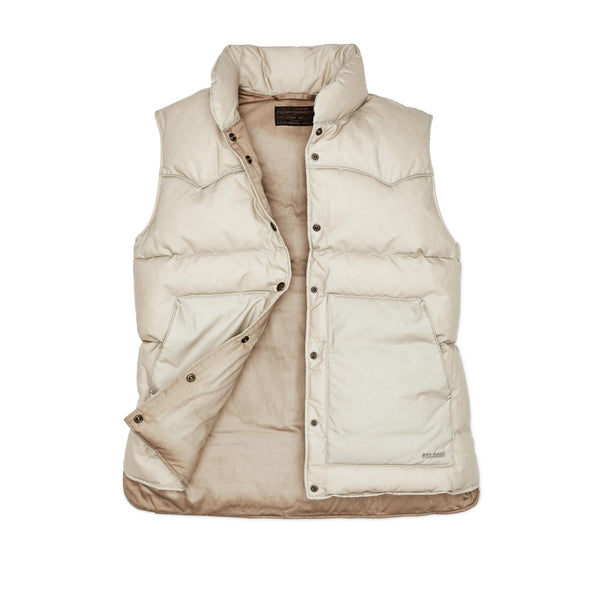Filson Outerwear Women's Waxed Down Vest- Light Tan