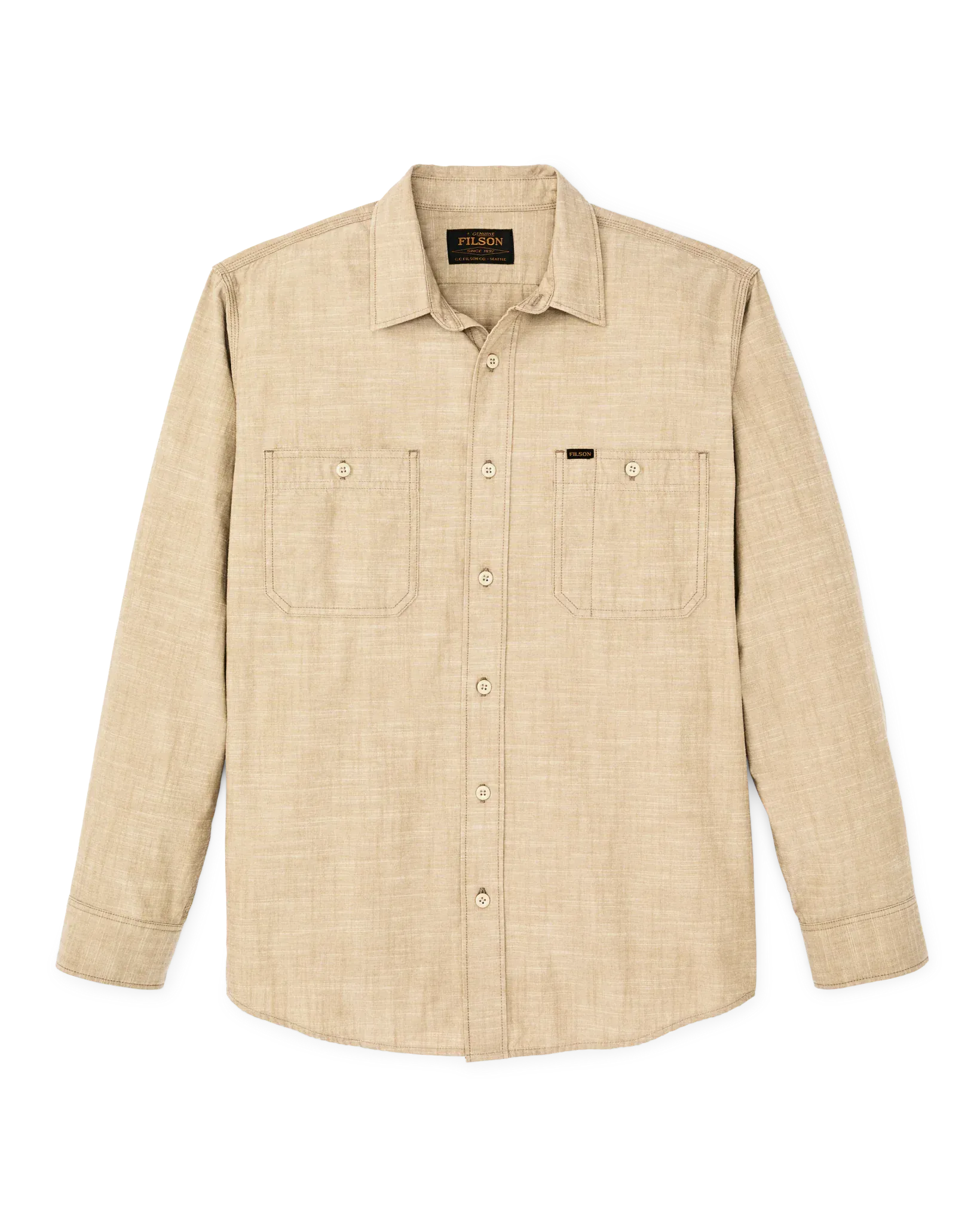 Filson Sport Shirts Chambray Cpo Shirt in Tan
