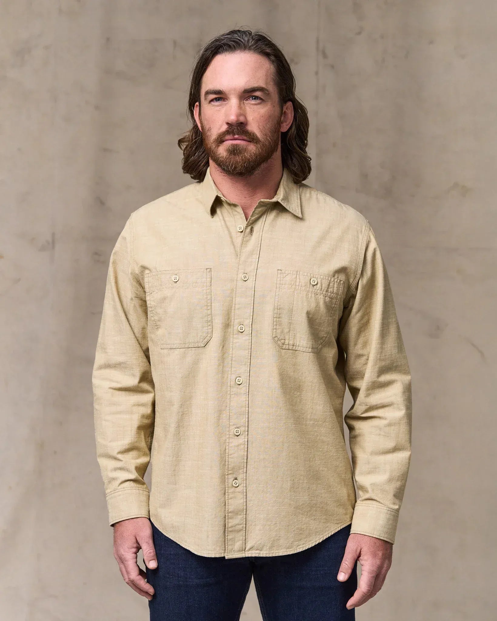Filson Sport Shirts Chambray Cpo Shirt in Tan