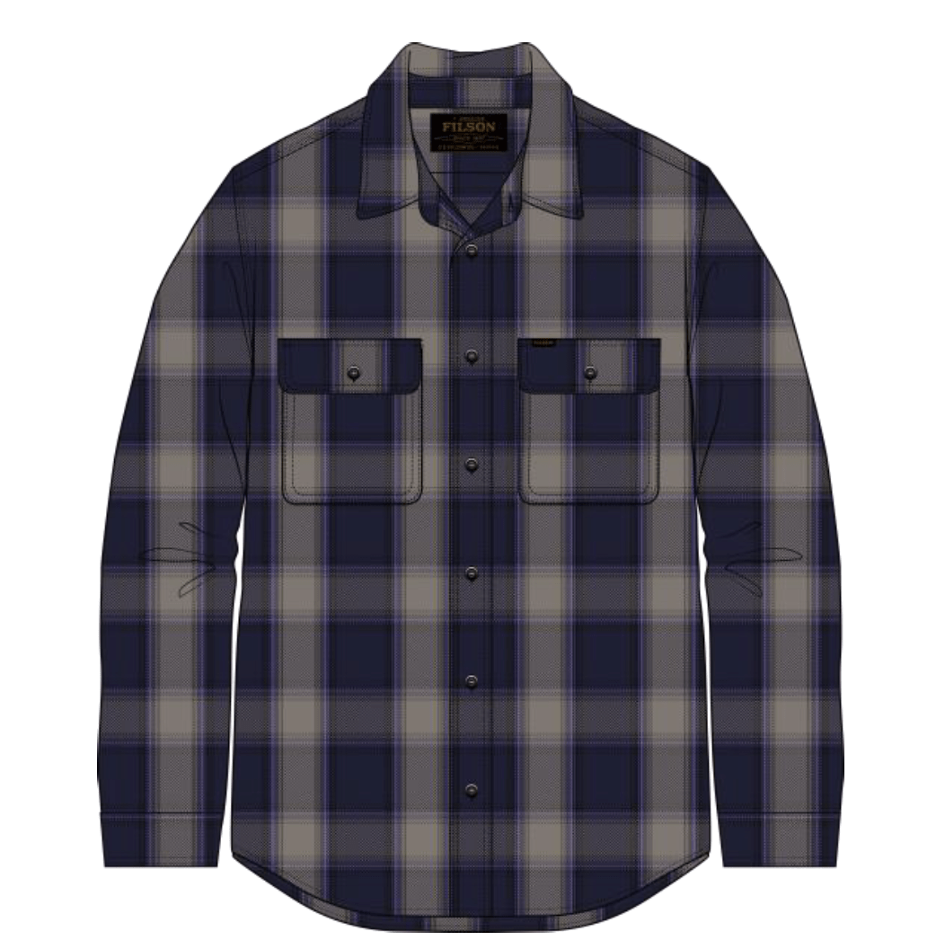 Filson Sport Shirts light blue / navy plaid / M Vintage Flannel Work Shirt