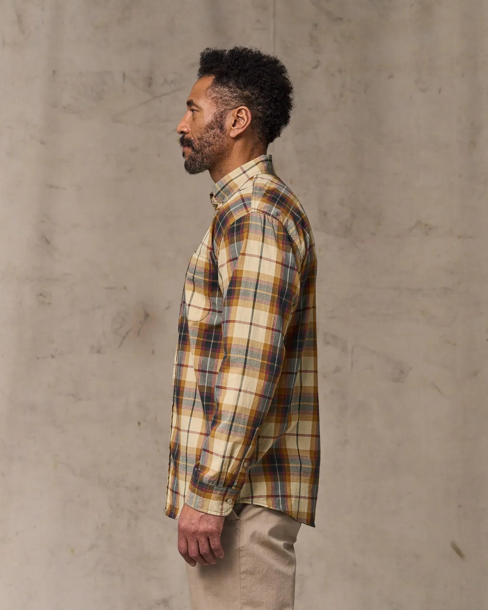 Filson Sport Shirts Madras Button-Down Shirt in Tan