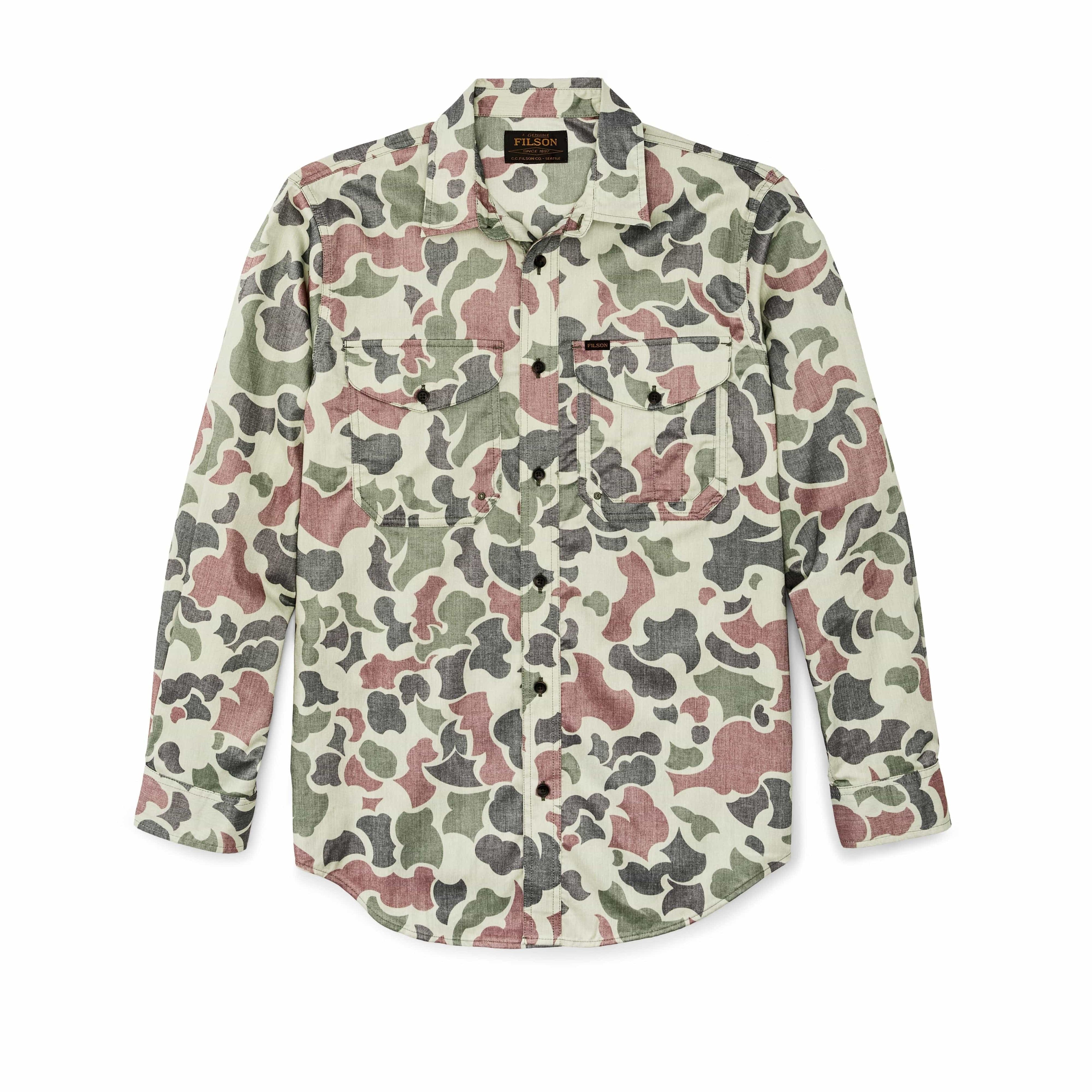 Filson Sport Shirts Twin Lakes Long Sleeve Sport Shirt- Shrub Camo