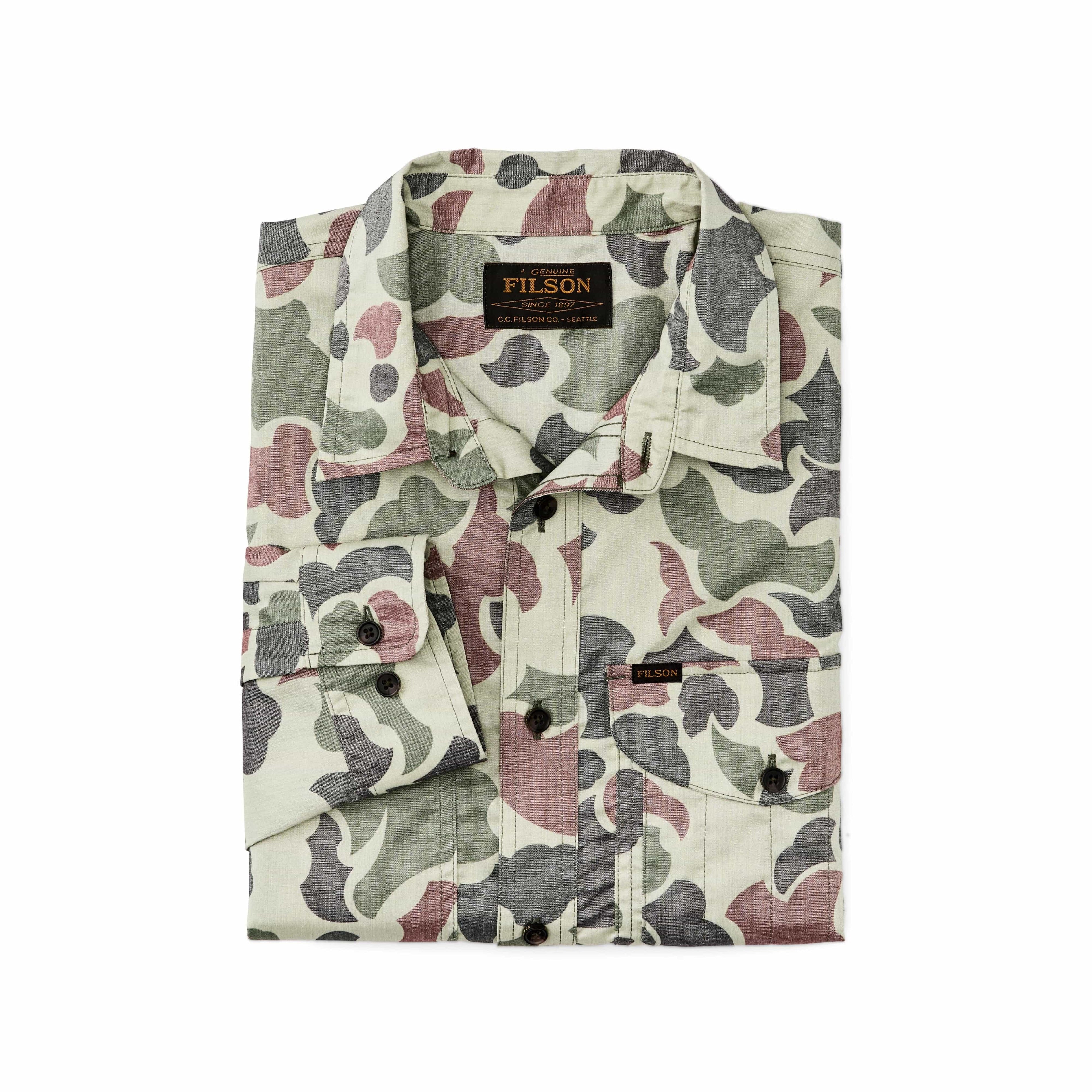 Filson Sport Shirts Twin Lakes Long Sleeve Sport Shirt- Shrub Camo