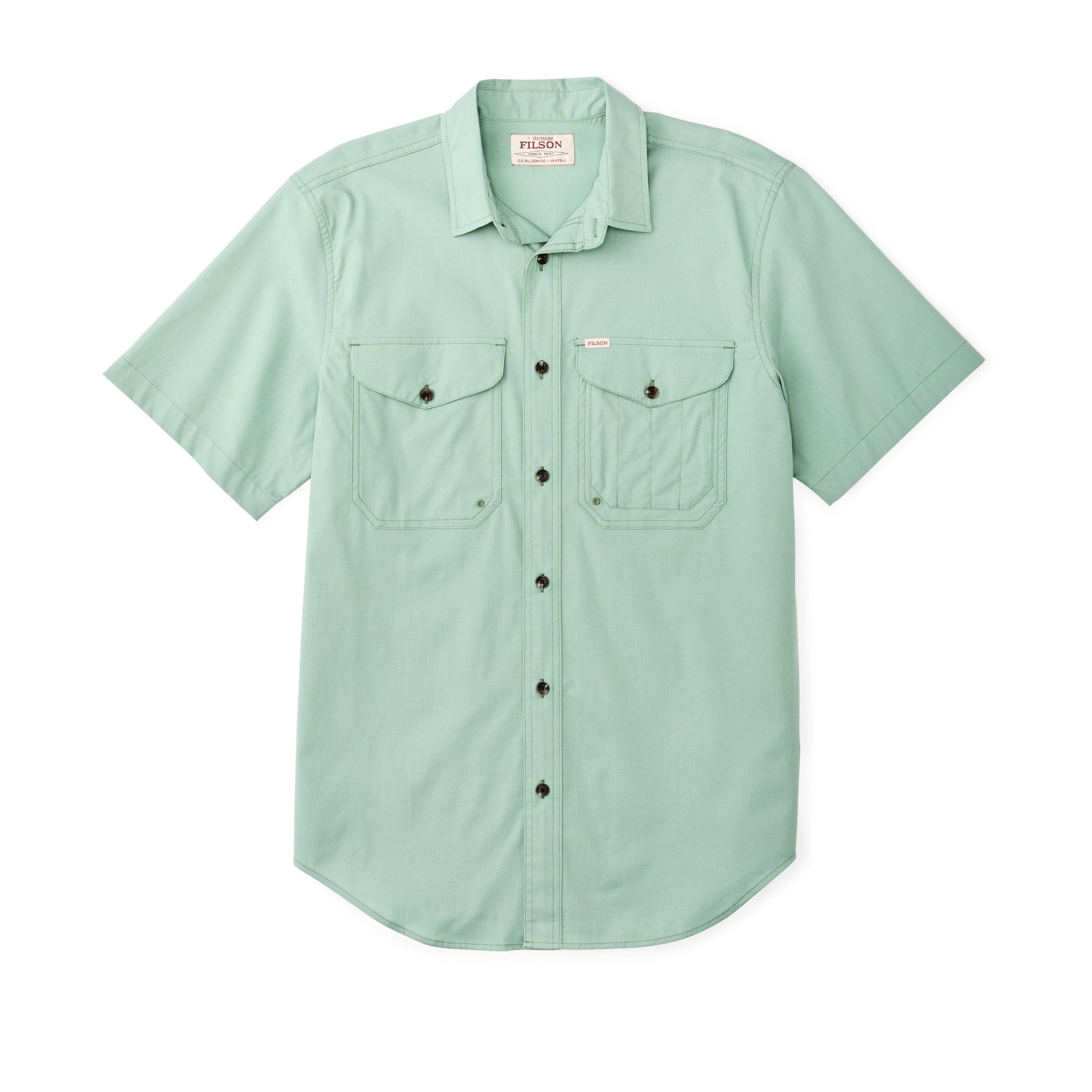 Filson Sport Shirts Twin Lakes Short Sleeve Sport Shirt- Granite Green