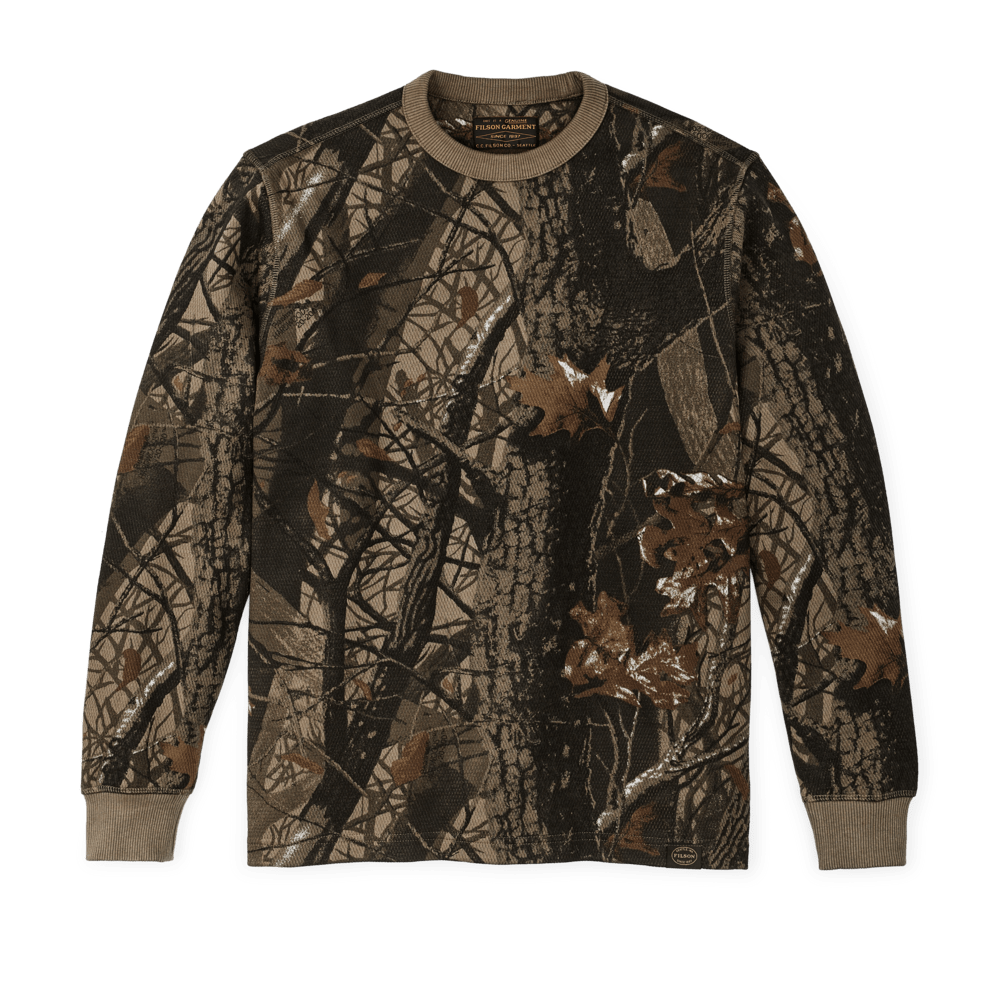 Filson Sport Shirts Waffle Knit Thermal Crewneck- Realtree Hardwoods Camo