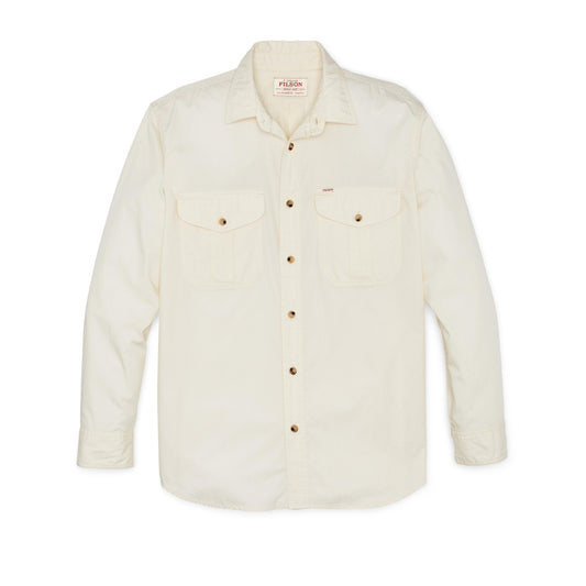 Filson Sport Shirts Washed Feather Cloth Shirt- Ivory