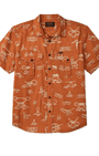 Filson Sport Shirts Washed Short Sleeve Feather Cloth Shirt in Bourbon