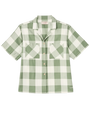 Filson Sport Shirts Women's Short Sleeve Camp Shirt - Hedge Green/ White Plaid