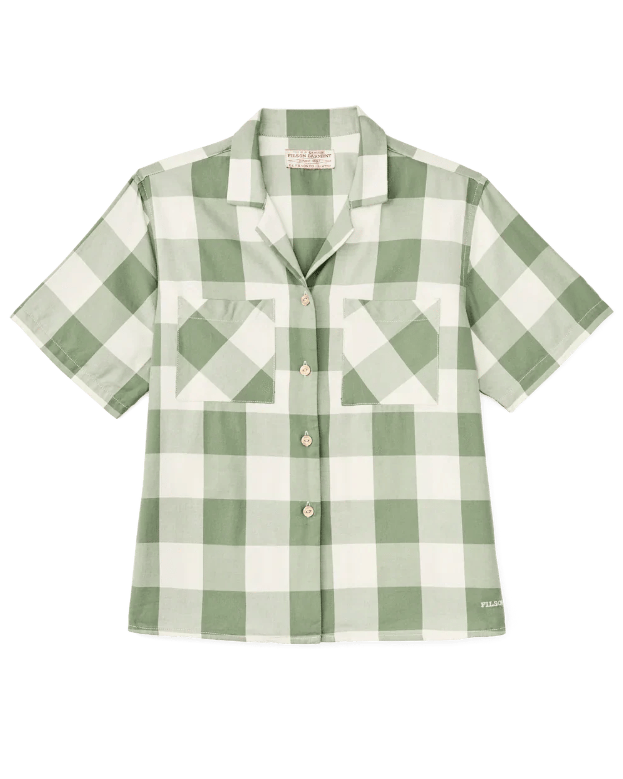 Filson Sport Shirts Women's Short Sleeve Camp Shirt in Hedge Green
