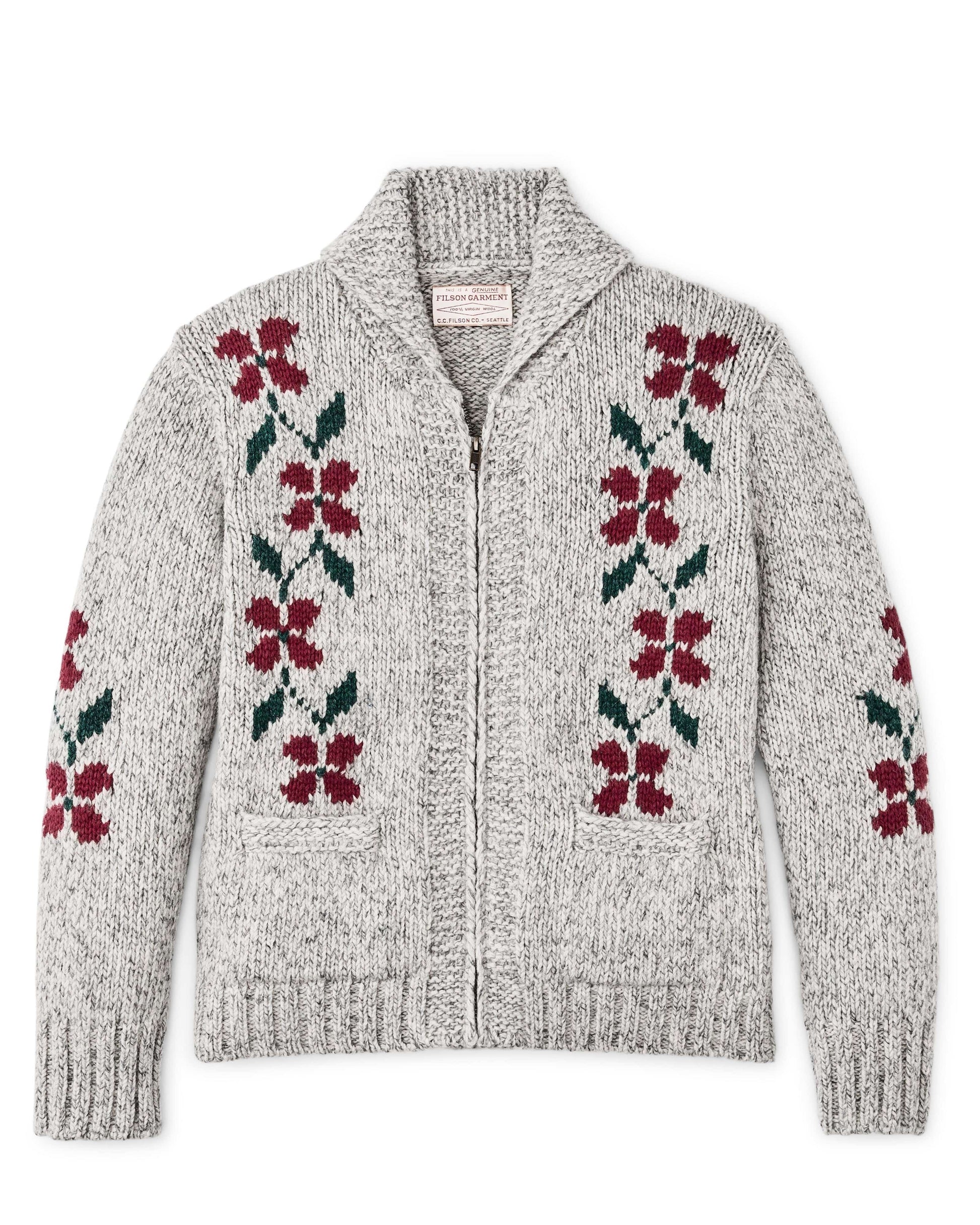 Filson Sweaters GRAY FLOWER / XS Women's Zippered Wool Sweater